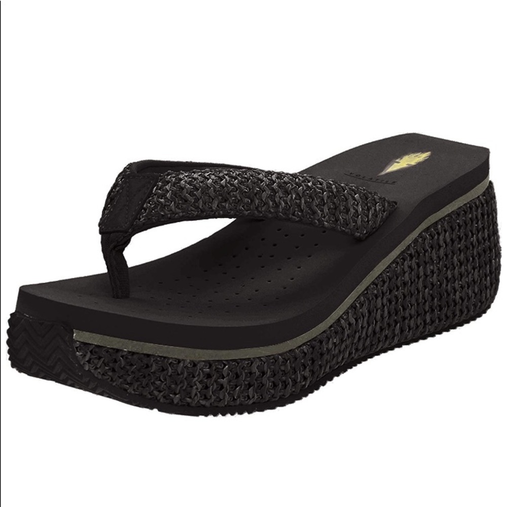 NEW Sz 8 Volatile Women's Wedge Sandal - Black